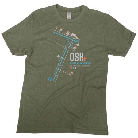 oshkosh airport diagram tshirt military green