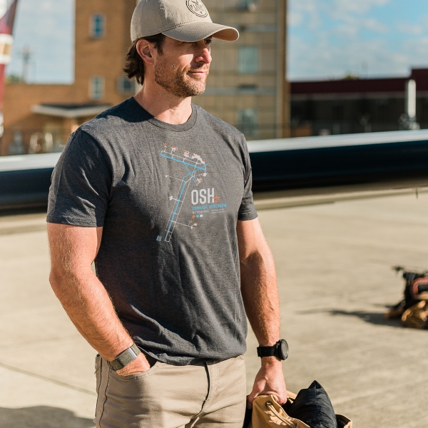Oshkosh airport diagram t-shirt
