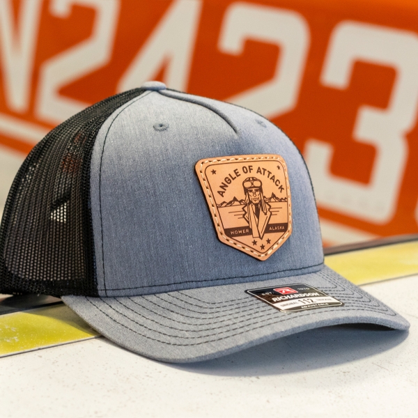 GREY BLACK ANGLE OF ATTACK AVIATOR HAT