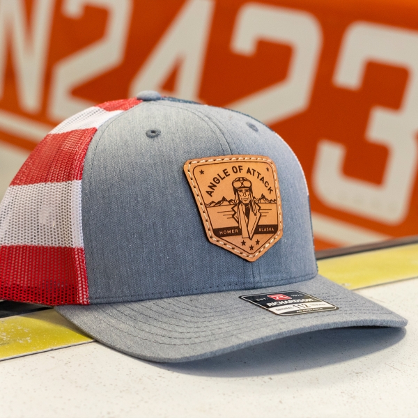 GREY/RED & WHITE HAT STRIPE ANGLE OF ATTACK AVIATOR HAT