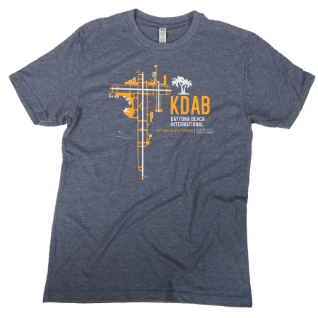 daytona beach airport diagram tshirt indigo