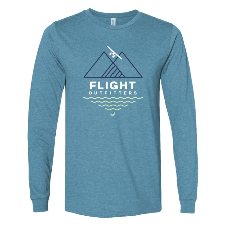 Mountain waves long sleeve t-shirt deep teal