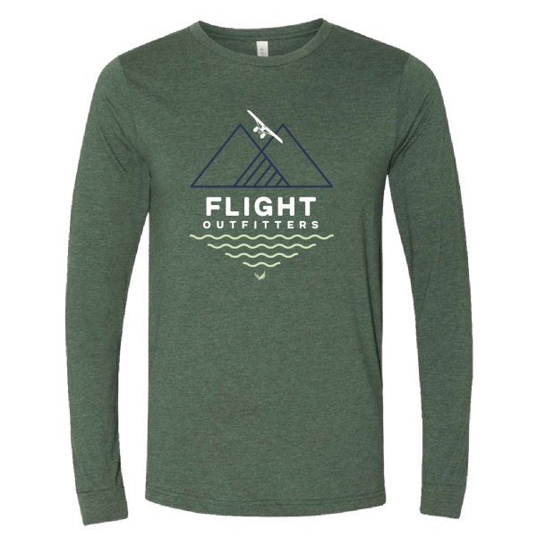 Mountain waves long sleeve t-shirt forest heather