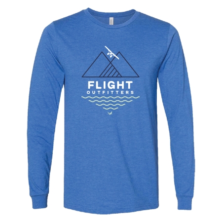 Mountain waves long sleeve t-shirt royal blue