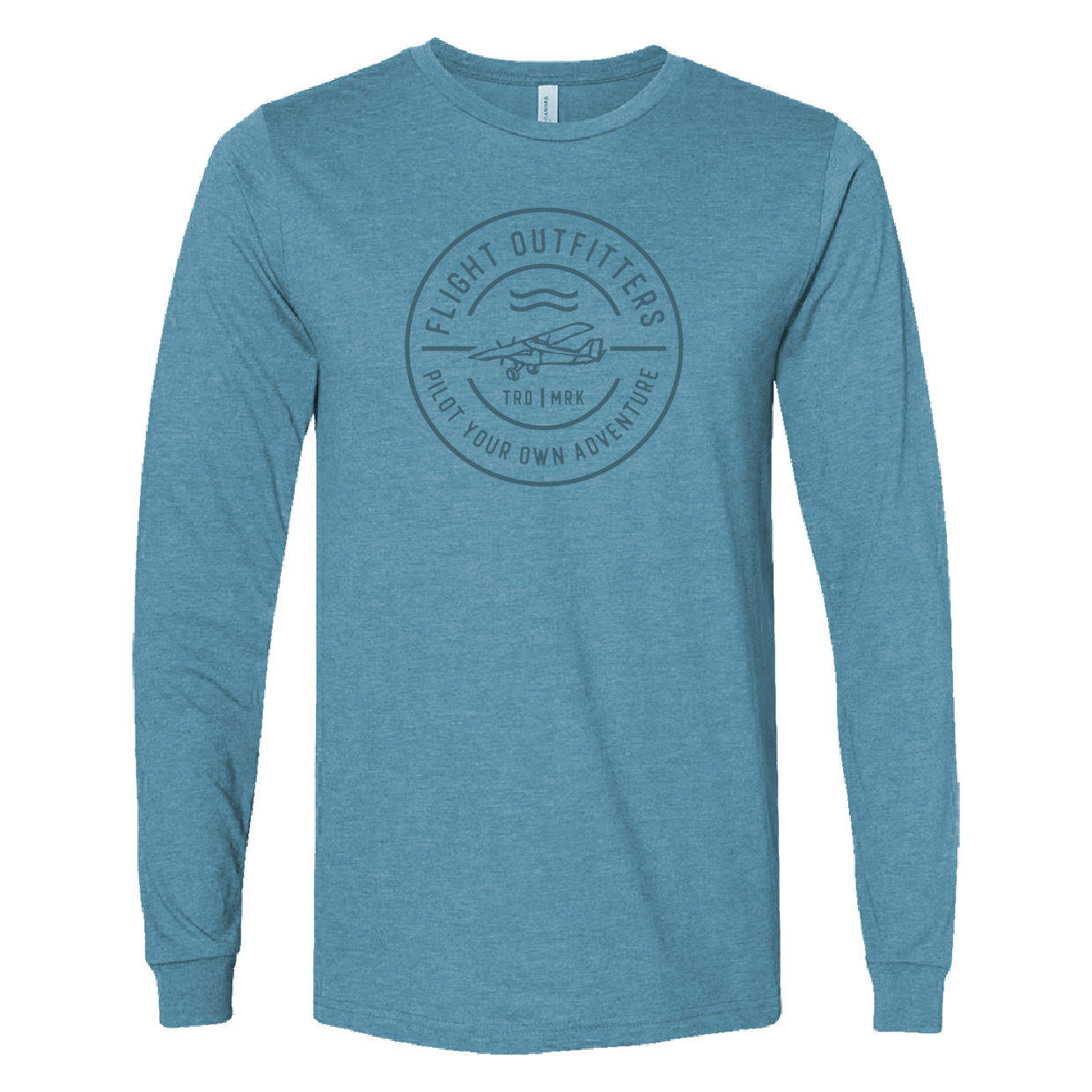 Pilot your own adventure badge long sleeve t-shirt deep teal