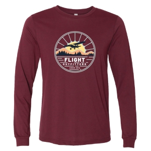 Sunrise flights long sleeve t-shirt cardinal red