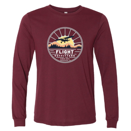 Sunrise flights long sleeve t-shirt cardinal red