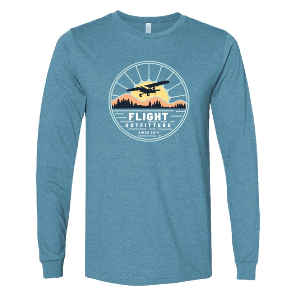 Sunrise flights long sleeve t-shirt deep teal