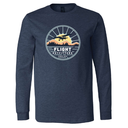 Sunrise flights long sleeve t-shirt heather navy