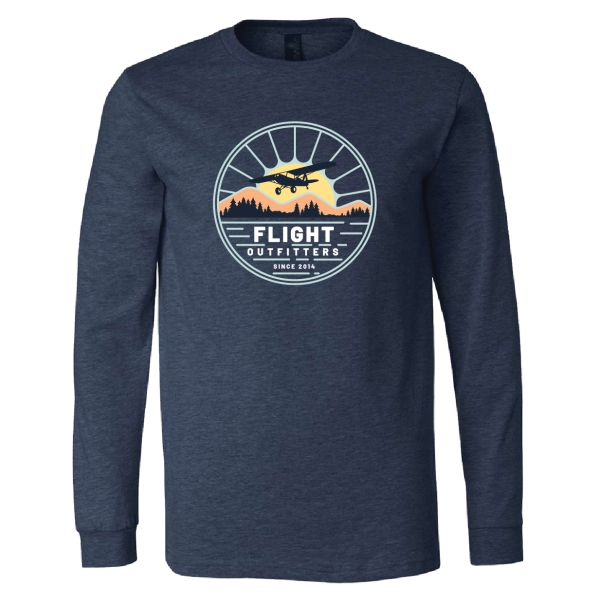Sunrise flights long sleeve t-shirt heather navy