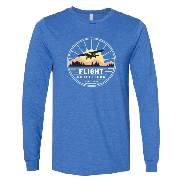 Sunrise flights long sleeve t-shirt royal blue