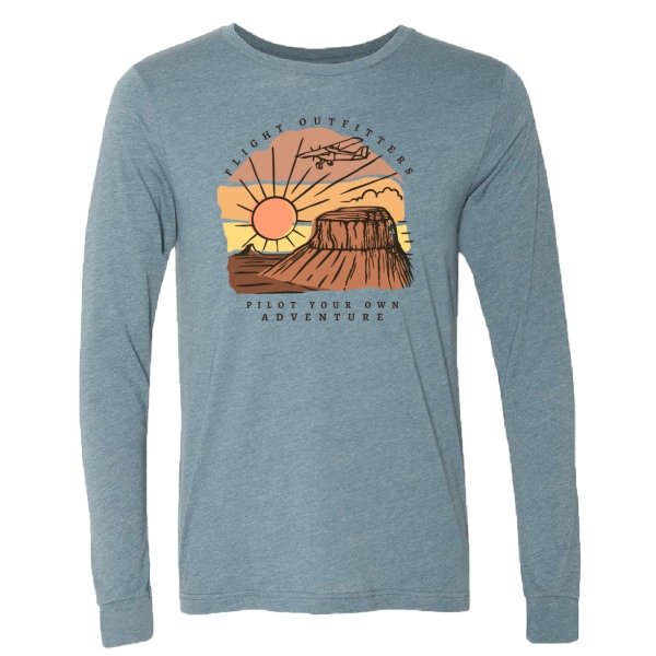 Western Planes Long sleeve t-shirt heather slate