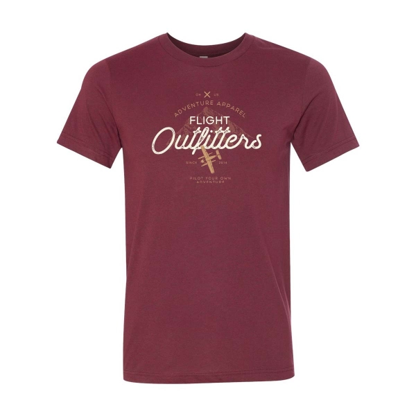 peak adventure tshirt heather cardinal
