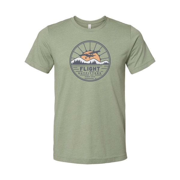 sunrise flights tshirt heather sage