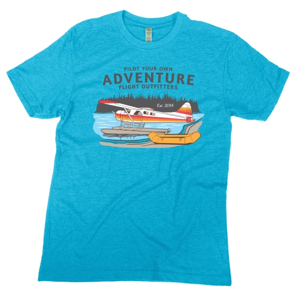 seaplane raft tshirt heather aqua