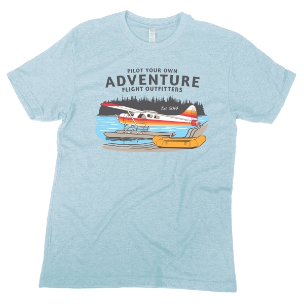 seaplane raft tshirt ice blue