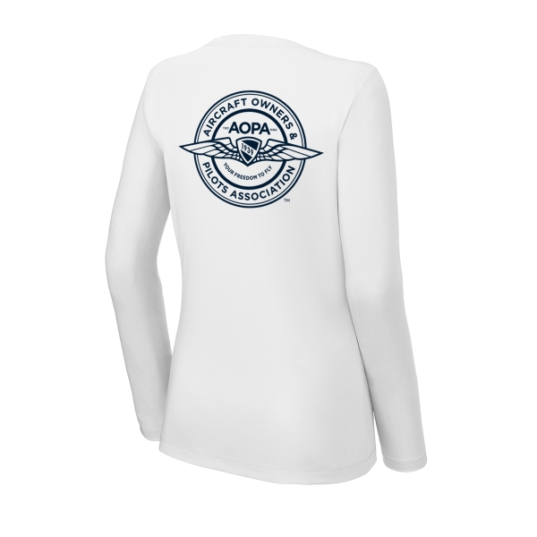 Women's AOPA SPF Long Sleeve Tshirt - white