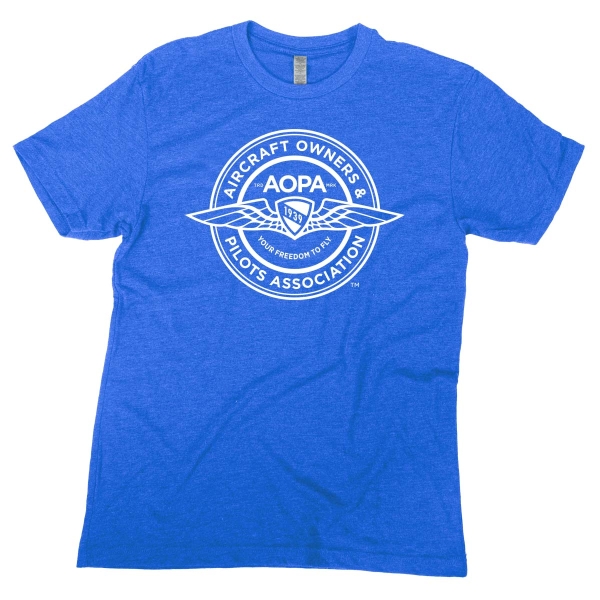 The AOPA Badge Logo White - Heather Royal Blue