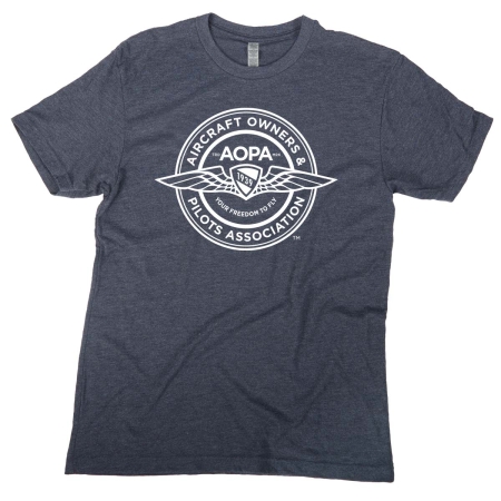 The AOPA Badge Logo White - Heather Navy