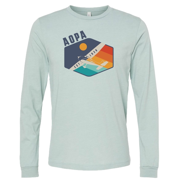 The AOPA 1939 Long Sleeve Tshirt - Heather Dusty Blue