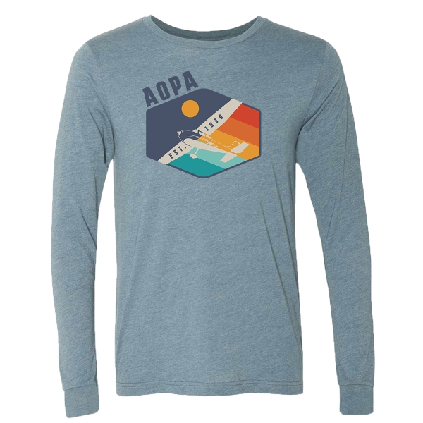 The AOPA 1939 Long Sleeve Tshirt - Heather Slate