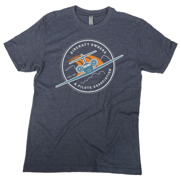 AOPA Contrails Tshirt - Heather Navy