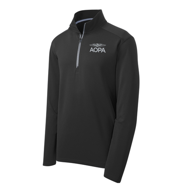 AOPA Men's Approach 1/4 Zip - Black