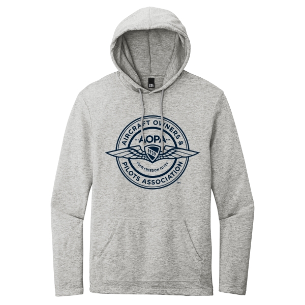 Men's AOPA FOB Hoodie with Badge Logo - Light Grey