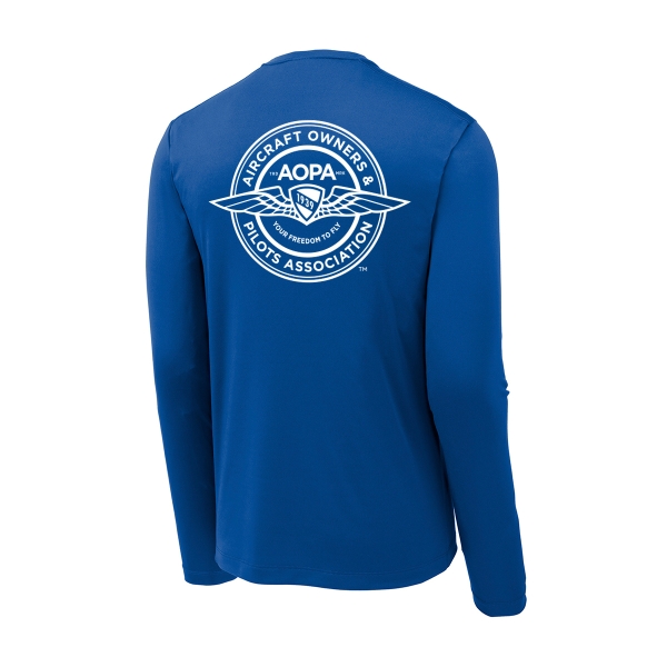 AOPA Men's SPF long sleeve shirt - True Royal