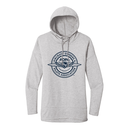 Women's AOPA FOB Hoodie with Badge Logo - Light Grey