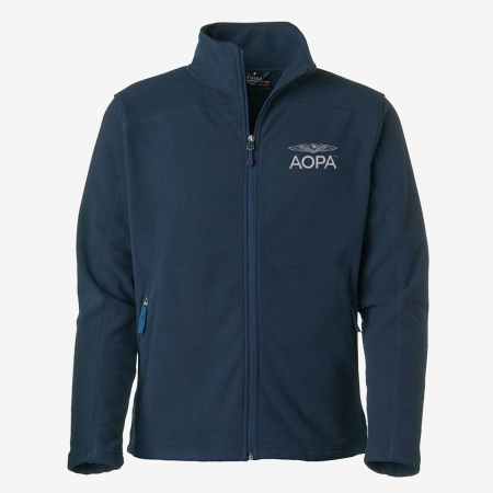 AOPA men's base fleece jacket - teal blue