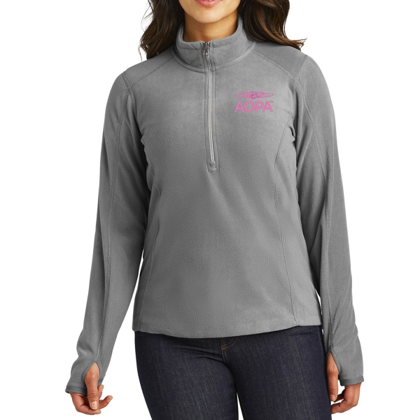 AOPA Women's Quarter Zip Summit Fleece Jacket - Pearl Grey