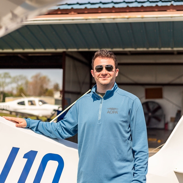 AOPA Men's Approach Quarter Zip - Dawn Blue