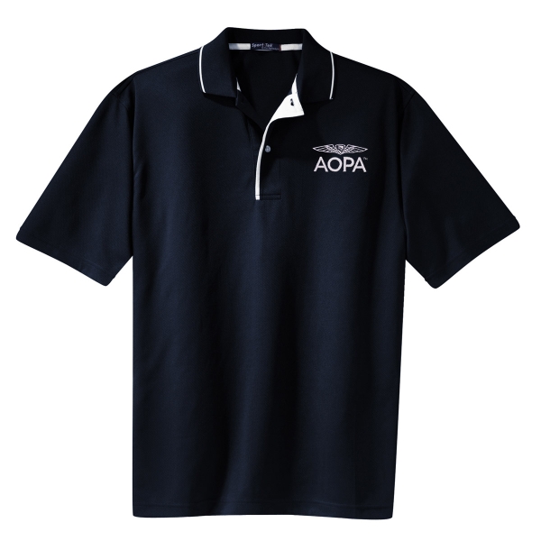 AOPA Men's PIC Polo - Navy/White