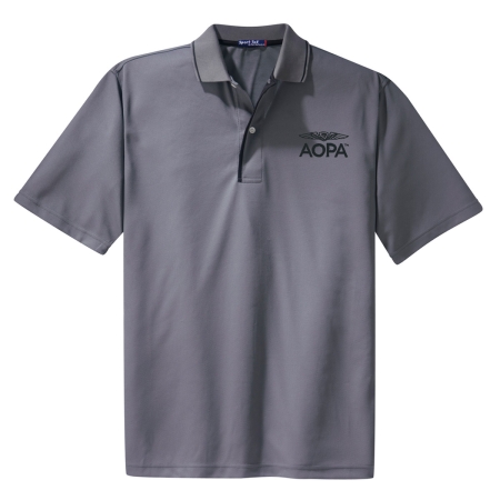 AOPA Men's PIC Polo - Steel/Black