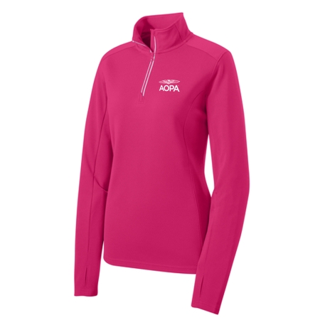 AOPA Women's Approach Quarter Zip - Raspberry Pink
