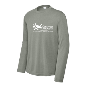 Citaiton Jet Pilots Youth Performance Long Sleeve T-shirt - Gray Heather