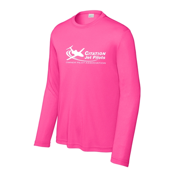 Citaiton Jet Pilots Youth Performance Long Sleeve T-shirt - Neon Pink