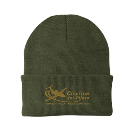 Citation Jet Pilots Navigator Beanie - Olive Drab Green